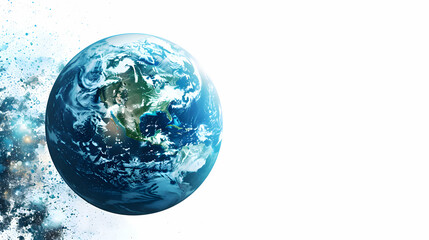 Obraz premium Blue planet earth isolated on white background with clipping path.generative ai