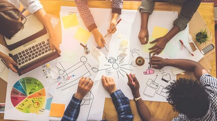 A team of entrepreneurs brainstorming ideas