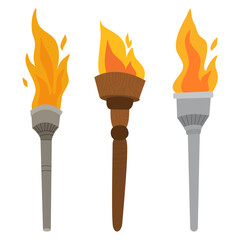 Set of Champion's torches. Championship icon,Symbol of victory. 