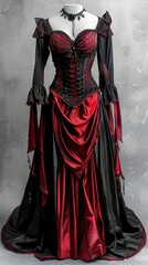 Black and red dress fashion presentation stylist mockup design