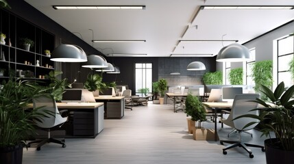 A large office space with lots of plants AIG51A.