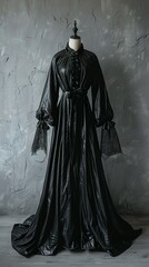 Naklejka premium Elegant black dress fashion and clothing mockup stylish branding template