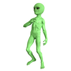 Alien with pose Character isolated 3d rendered illustration