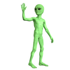 Alien with pose Character isolated 3d rendered illustration