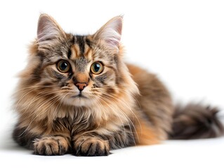 Obraz premium Captivating Tabby Cat Gazing Intently with Piercing Eyes