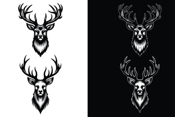 deer head silhouette vector