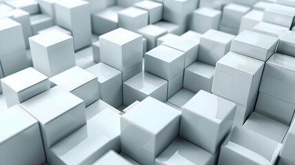 white photograph showcasing a white wall 3d covered in textured square cube.generative Ai