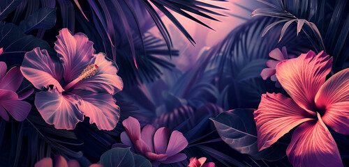 a floral Pink tropical abstract background with soft lighting