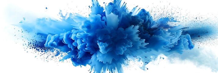 Blue color explosion on white background, vector illustration, high resolution photography, insanely detailed, stock photo, professional photoshoot