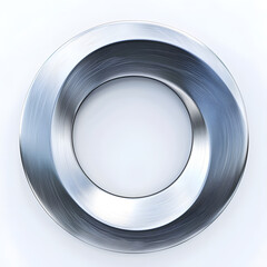 Titanium metal circle wave shape isolated on white background