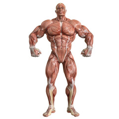 Bodybuilder with muscle Character isolated 3d rendered illustration