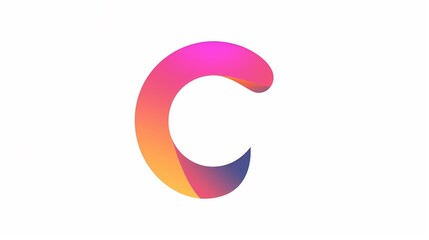 a logo, gradient, C-like symbol, simple, white background