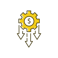 Cost Reduction Vector Illustration Icon Design