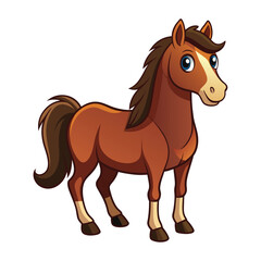 Obraz premium horse cartoon vector illustration on white