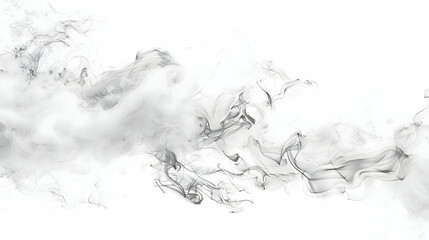 Black and white smoke abstract on white background,generative ai