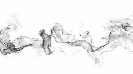 Black and white smoke abstract on white background,generative ai