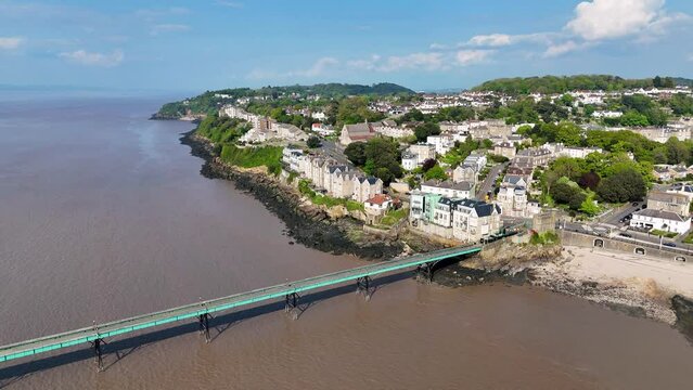 Approaching Clevedon Pier in the Bristol Channel.