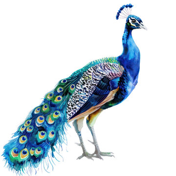 recommend clip art: Peacock watercolor isolate illustration png.
