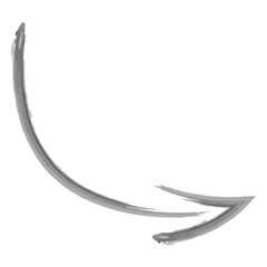 Arrow. Sketch. The curved pointer is pointing to the right. Hand drawn watercolor signpost. Vector illustration. Rounded sign. Outline on isolated white background. Doodle style. Idea for web design.