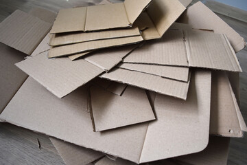 Stack of cardboard on the floor