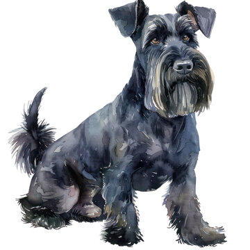 recommend clip art: Scottish terrier watercolor isolate illustration png.