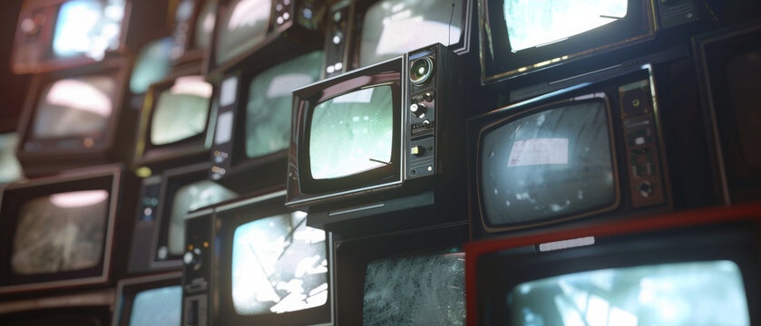 A dynamic multitude of screens creates a mesmerizing display of abstract art. - Powered by Adobe