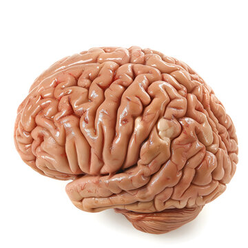 Human brain isolated on white background