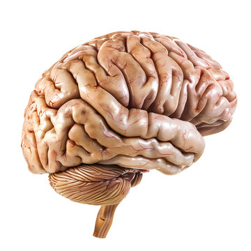 Human brain isolated on white background
