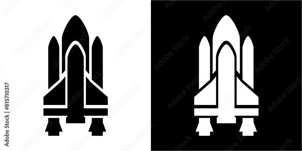 Wall mural space shuttle rocket icon vector