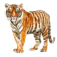 Obraz premium Tiger watercolor isolate illustration png. 