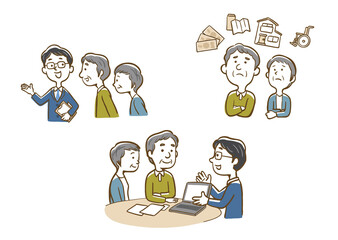 ビジネスシーン（線画）