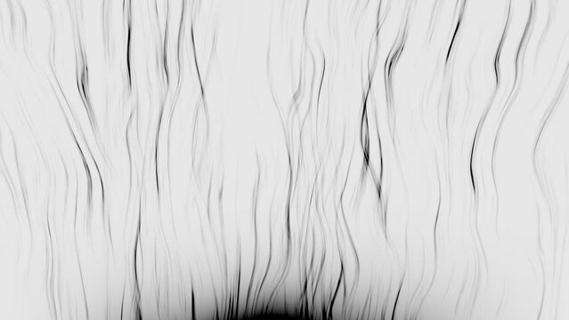 The mystic black stench of smoke rises top in thin streams motion video. Fiery fire tongues of flame slowly strive upward white background. Mystical smooth slowly liquid creative design.