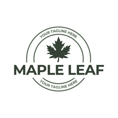 Maple leaf vector logo. Forest and wood symbol sign. Nature tree logo.