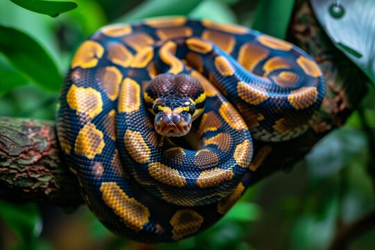 Ball python snake reptile close up