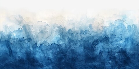 Obraz premium Gradient watercolor background transitioning from light to deep blue, abstract and soothing for relaxation themes