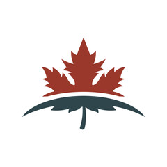 Maple leaf vector logo. Forest and wood symbol sign. Nature tree logo.