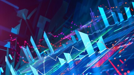 Abstract digital background with elements of statistics