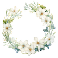 Watercolor hand painted frame with tropical green leaves and branches. Frame for wedding invitations, Luxury botanical gold wedding frame elements on white background.