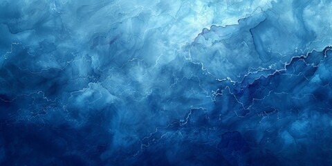 Deep ocean blue watercolor wash, creating an abstract and dynamic background, perfect for impactful visual presentations