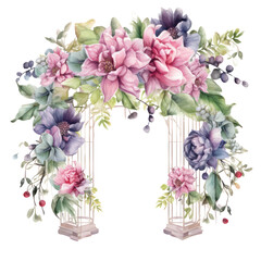 Watercolor hand painted frame with tropical green leaves and branches. Frame for wedding invitations, Luxury botanical gold wedding frame elements on white background.