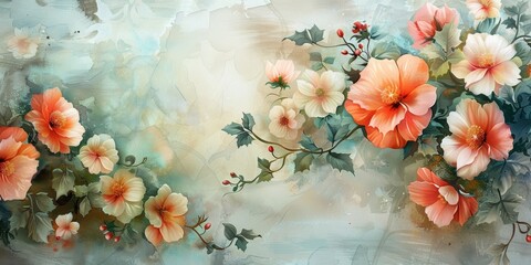 A tapestry of watercolor flowers on a festive background, ideal for seasonal greetings and joyful displays