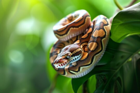 Ball python snake reptile close up