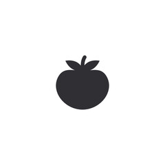 Tomato icon. Tomato silhouette. Tomato stencil. Fresh vegetables. Logo template. Food icon. Symbol of vegetarianism. Healthy food. Proper nutrition. Tomato juice. Tomatoes