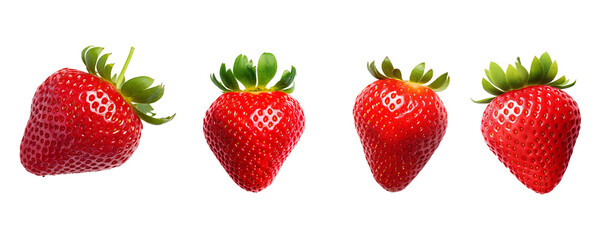 Strawberry isolated on transparent background.