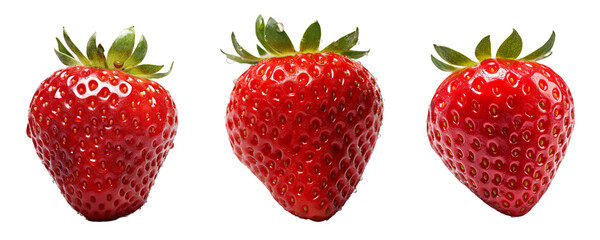 Strawberry isolated on transparent background.