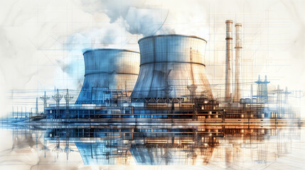 Nuclear power plant design, architectural drawings 