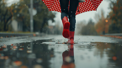 Red Rain Boots ,generative ai