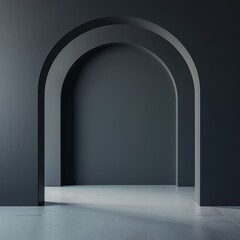 Abstract perspective of repetitive archways