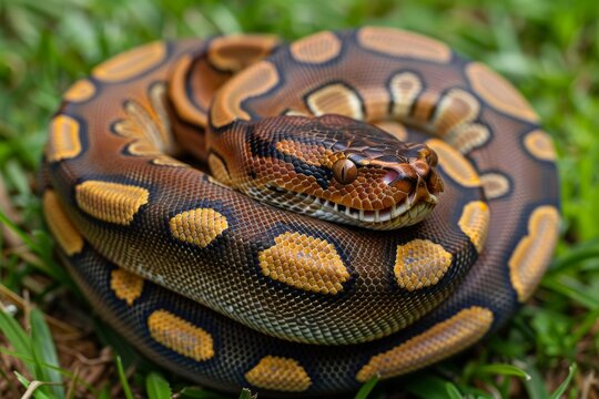 Ball python snake reptile close up