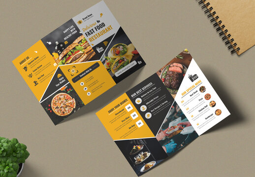 Delicious Fast Food Trifold Brochure Template